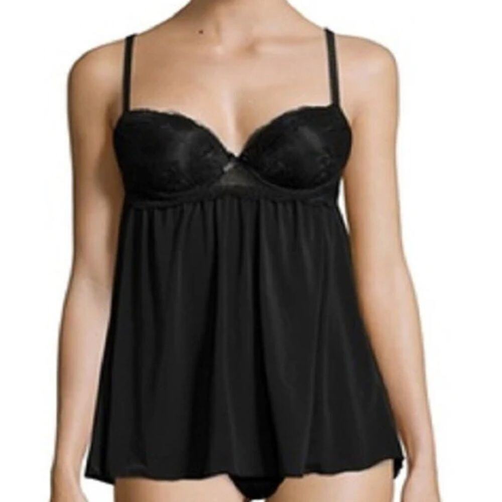 RENE ROFE SWEET DAYS CHEMISE Women's size Medium Black